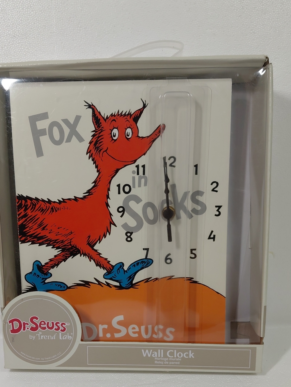 Trend Lab- Dr. Seuss Fox in Socks Clock - 11 X 8" New